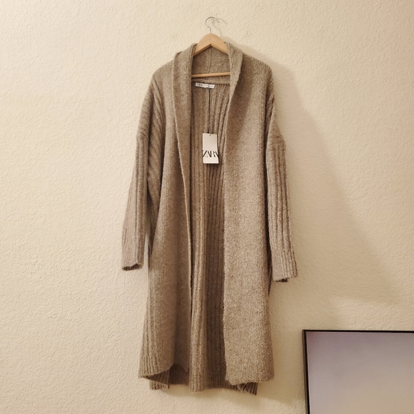 Zara * Long Cable knit coat cardigan - Picture 15 of 16